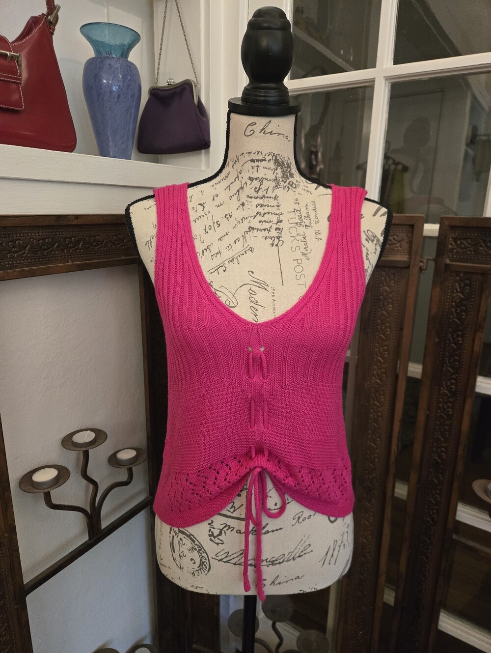 3 For $20: Lush Fuchsia Knit Tank, Sz L (Junior's)
